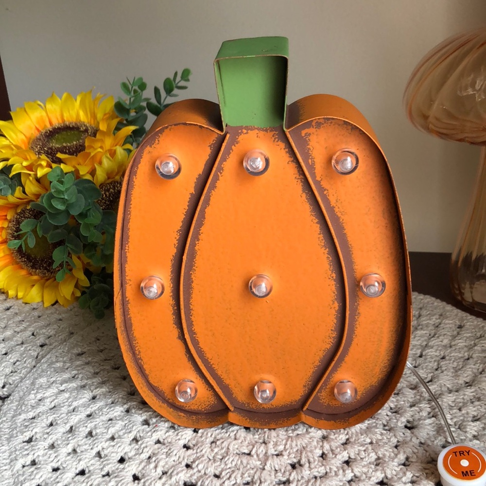 Rustic Farmhouse Light Up PUMPKIN Fall Harvest Decor